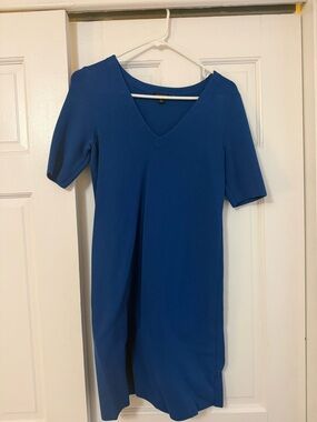 Ann Taylor Royal Blue V-Neck Shift Dress